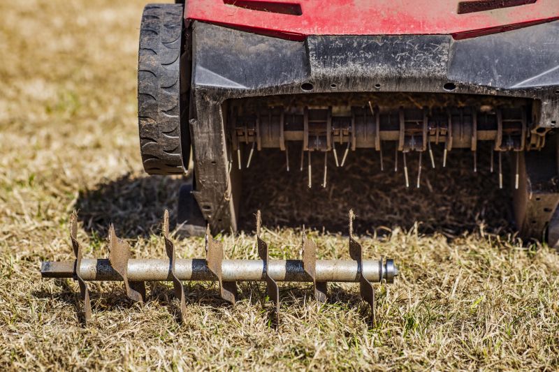 Lawn Aeration Equipment in Use
